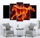 Small Wall Frame Fire Horse - 5 Divided Wall Frame