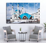 Small Wall Frame Blue and White Mosque - 5 Divided Wall Frame