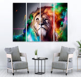 Small Wall Frame Lion in Multi Colors - 5 Divided Wall Frame