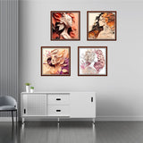 Removable Décor Woman Art Wall Paper (Set of 4)