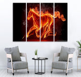 Small Wall Frame Fire Horse - 5 Divided Wall Frame