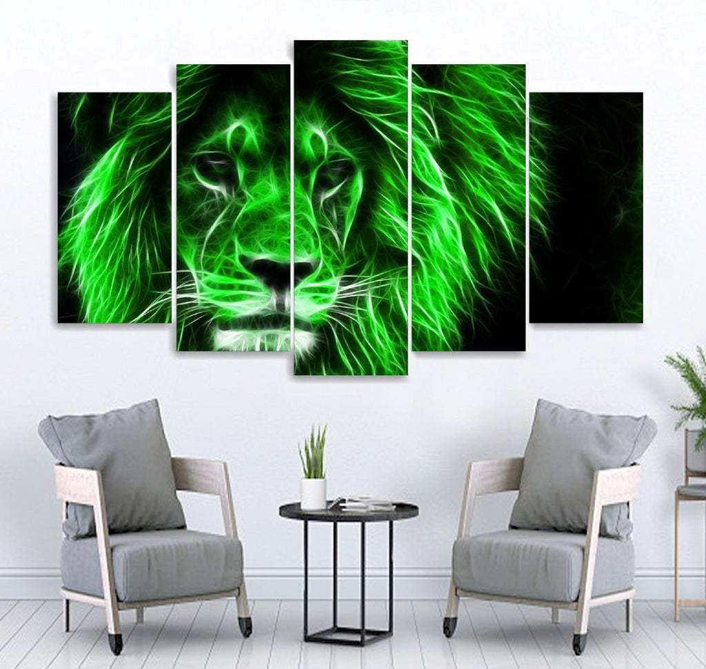 Small Wall Frame Green Lion - 5 Divided Wall Frame