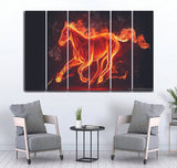 Small Wall Frame Fire Horse - 5 Divided Wall Frame