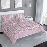 Cotton bed sheet (3 pcs) chain pink - Zipper Cover