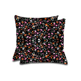 Jersey Printed Cushion Cover - Black Flower Print (5 Pairs) - Cushion