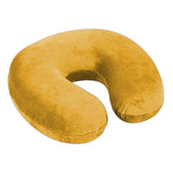 1 Pc Velvet U Shaped Neck Pillow - Mustard - IF100