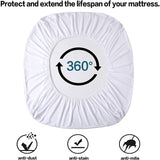 Water Proof Jacquard Mattress Protector - White - Zipper Cover