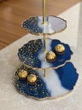 Resin Blue Fruit Plate Decorative set of 3
