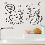 Pvc wall sticker brush teeth and paste - 5 Divided Wall Frame