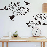 Pvc wall stickers tree leafs and birds - 5 Divided Wall Frame