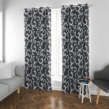 Delightful Texture Black White Printed Curtains