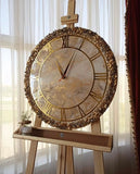 Resin Round Handicraft Clock Golden Elegence