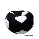 Baggy Beans Foot Ball Design Bean Bag - White & Black - Large - Zipper Cover