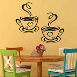 Pvc wall stickers tea cups - 5 Divided Wall Frame