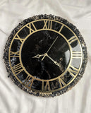 Resin Round Handicraft Clock Black