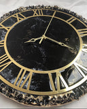 Resin Round Handicraft Clock Black - Pillow